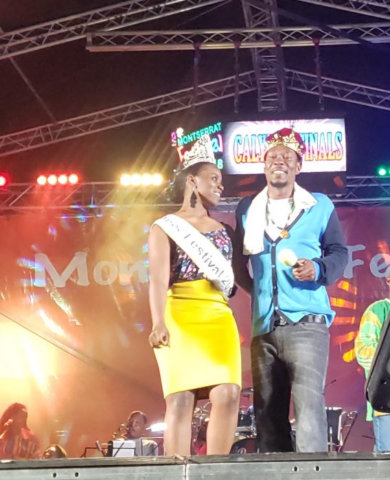 Miss Montserrat and the new Calypso Monarch Garnett "Sylk" Thompson