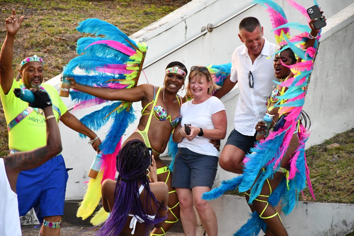 Governor Sarah Tucker with Island Diva Mas at Carnival Parade 2023.