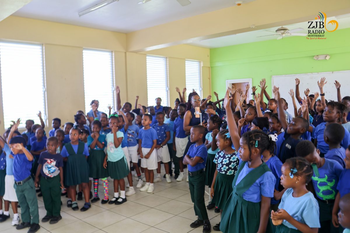 ZJB Radio Montserrat photo of World Children Day activities at Brades Primary School.
