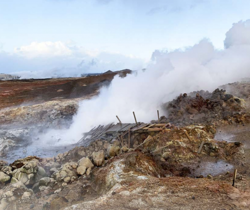 Gunnuhver, geothermal area in Iceland.