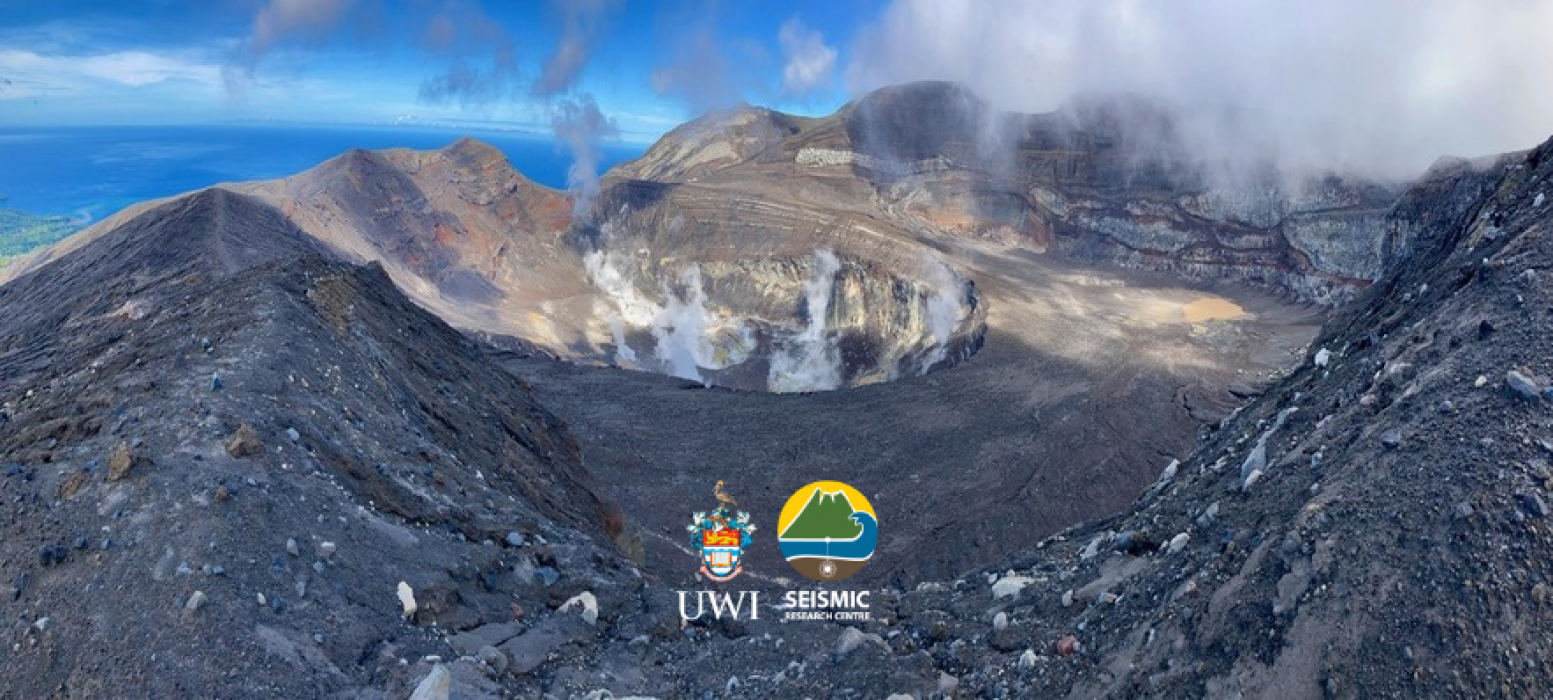 View of the new La Soufriere summit and crater taken on November 21st, 2021. Richard Robertson, UWI-SRC