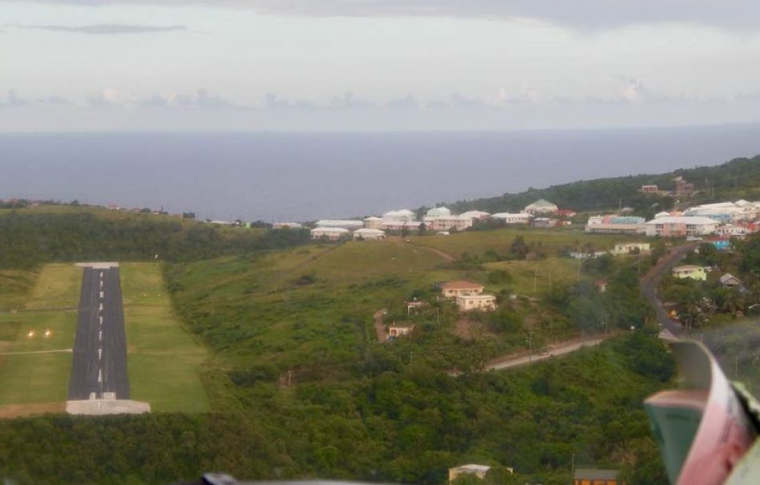 Pam Holley photo of the runway at the John A. Osborne Airport on Montserrat,