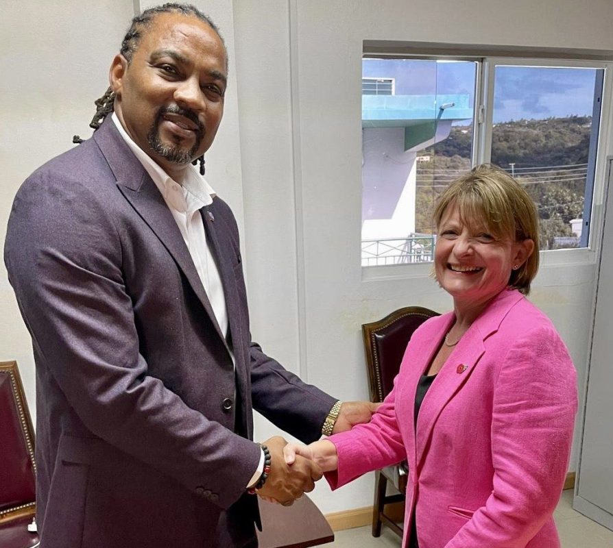 Member of Parliament, Crenston Buffonge new Parliamentary Secretary with Governor S Tucker (HMGO Photo)