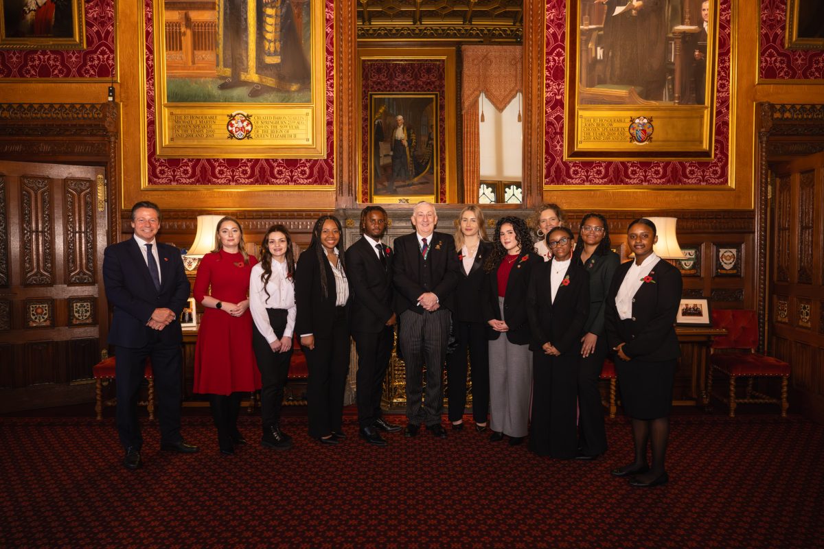 Youth Parliamentarians at the House of Commons with Speaker Sir Lindsay Hoyle