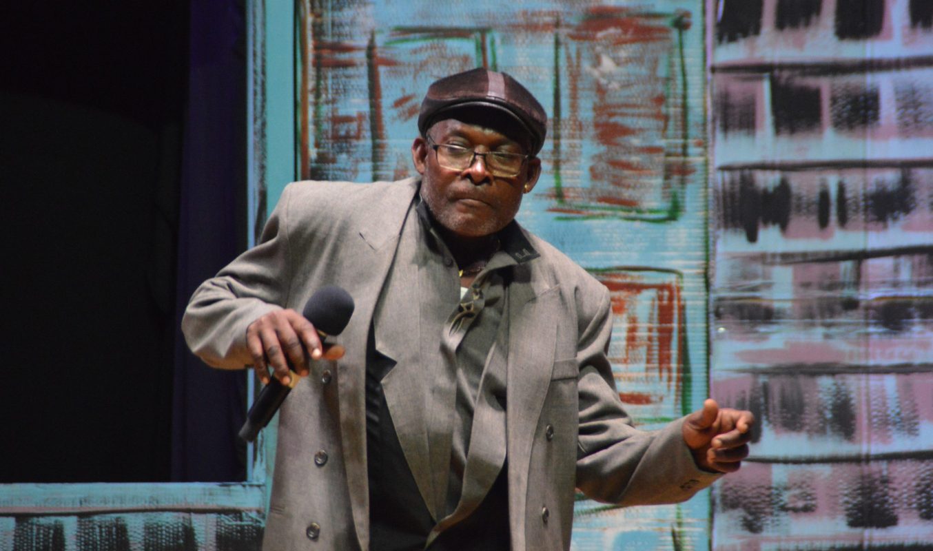 Robert "Shorty" Baker performs in the 2020 Montserrat Calypso Eliminations.
