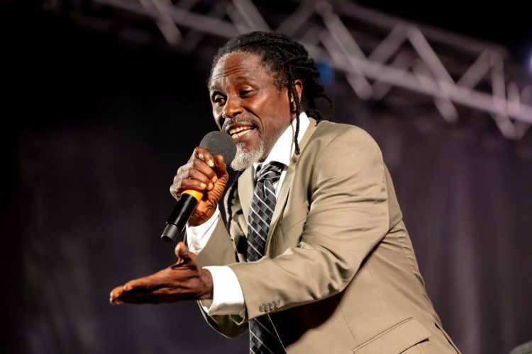 Yogi Laser performing in the 2024 Calypso Finals.