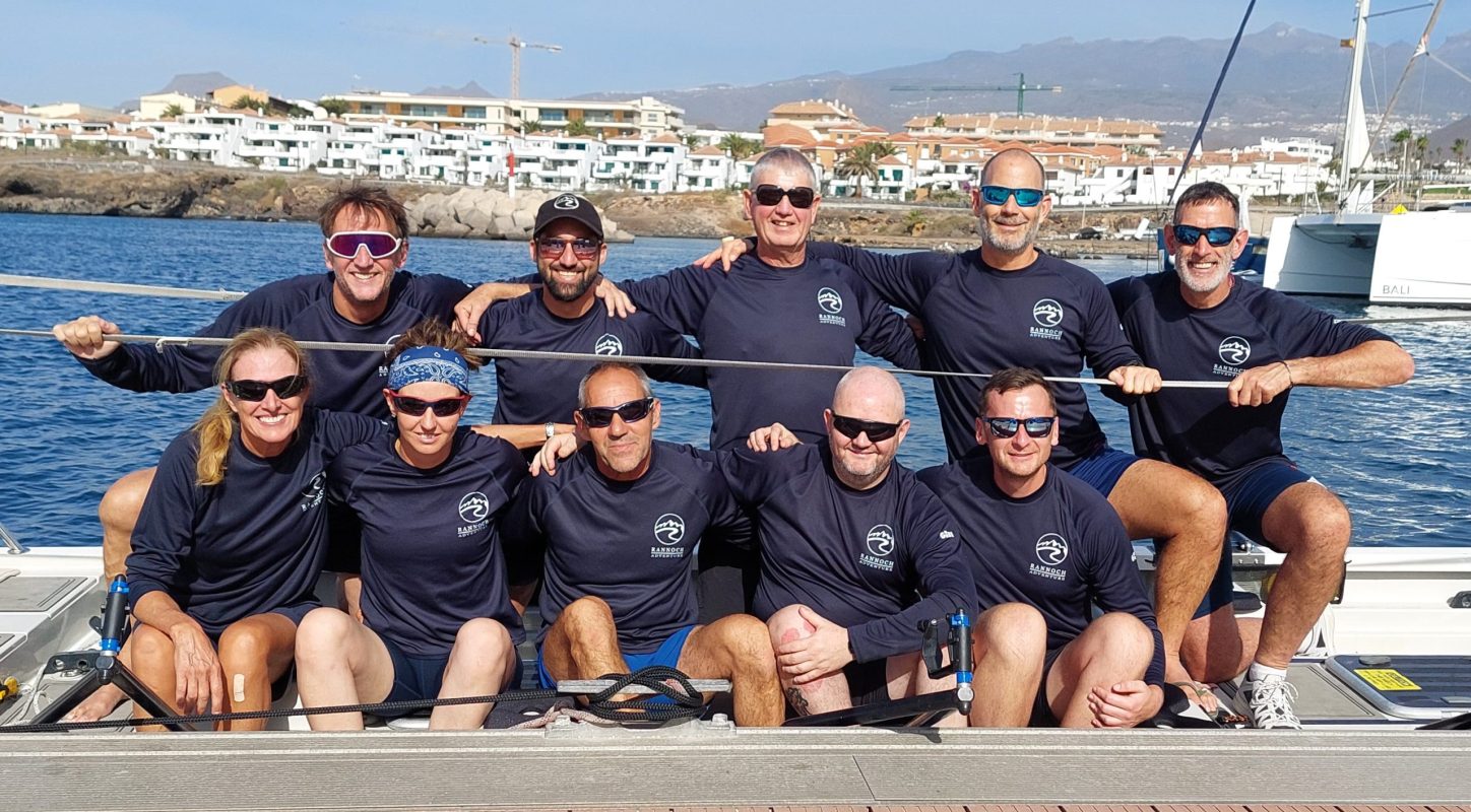 Roxy Rowers Atlantic Challenge | Back row L to R: Ian, Martin, Dave, Jim, Johnny
Front row L to R: Louise, Kitty, Neil, Damian, Brian