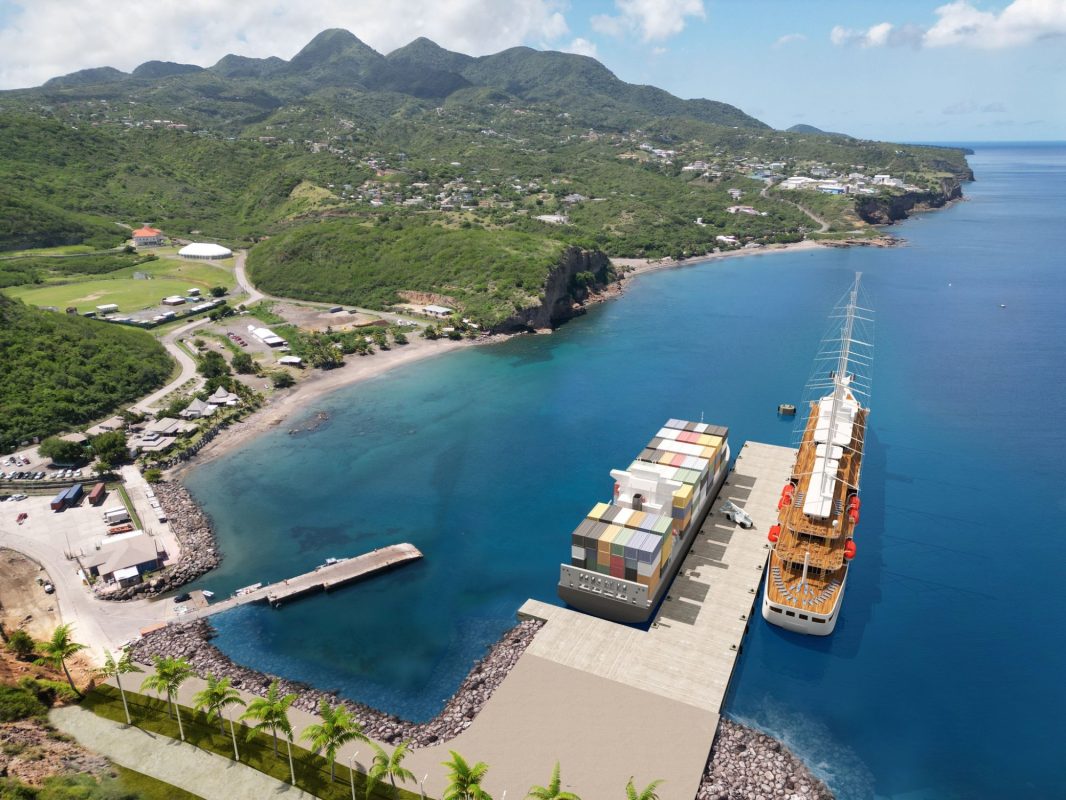 Concept drawings of the completed Montserrat Port Project.