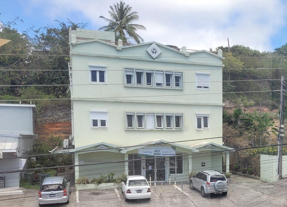 St Patrick's Cooperative Credit Union building in Brades.