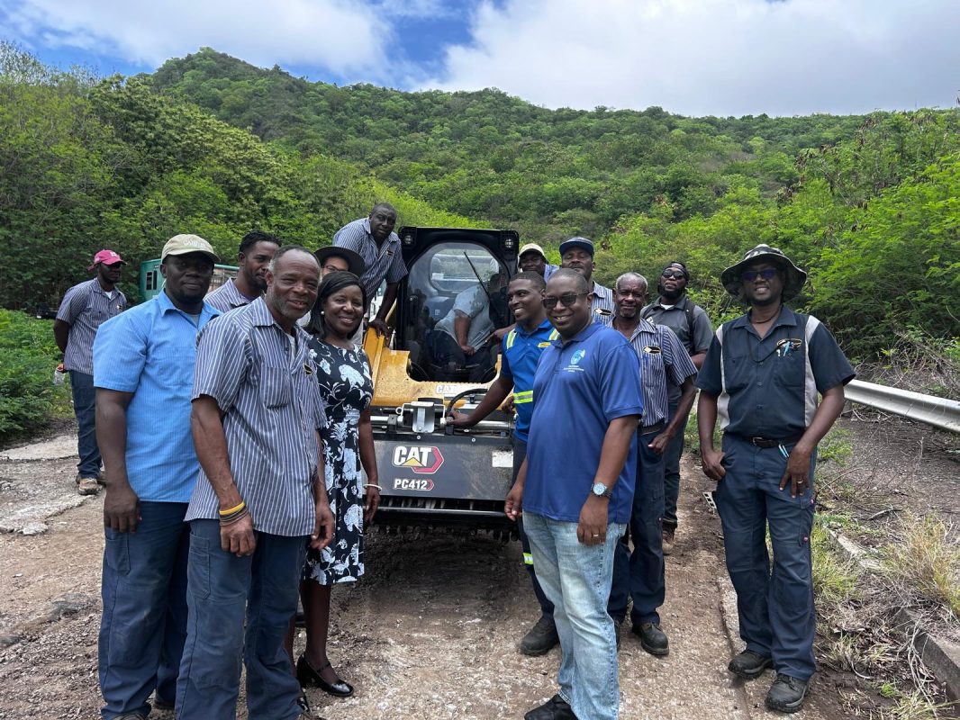 Public Works Department members with Deputy Premier and Minister of BUILT Veronica Dorsette-Hector.
