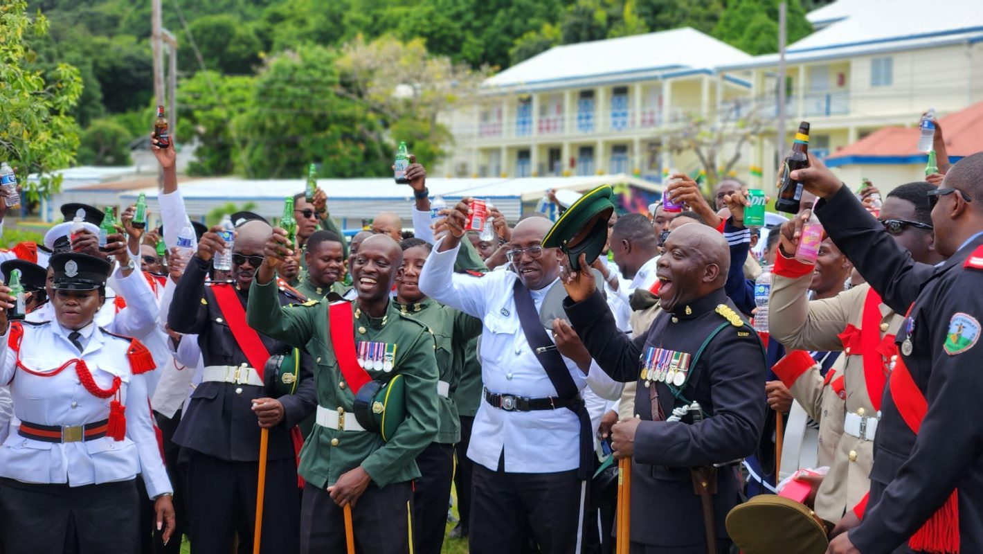 Officers celebrate at the King's Birthday Parade (GO Photo)
