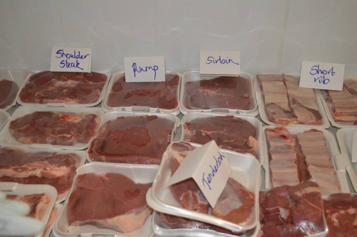 File photo of meat on sale at the abattoir.
