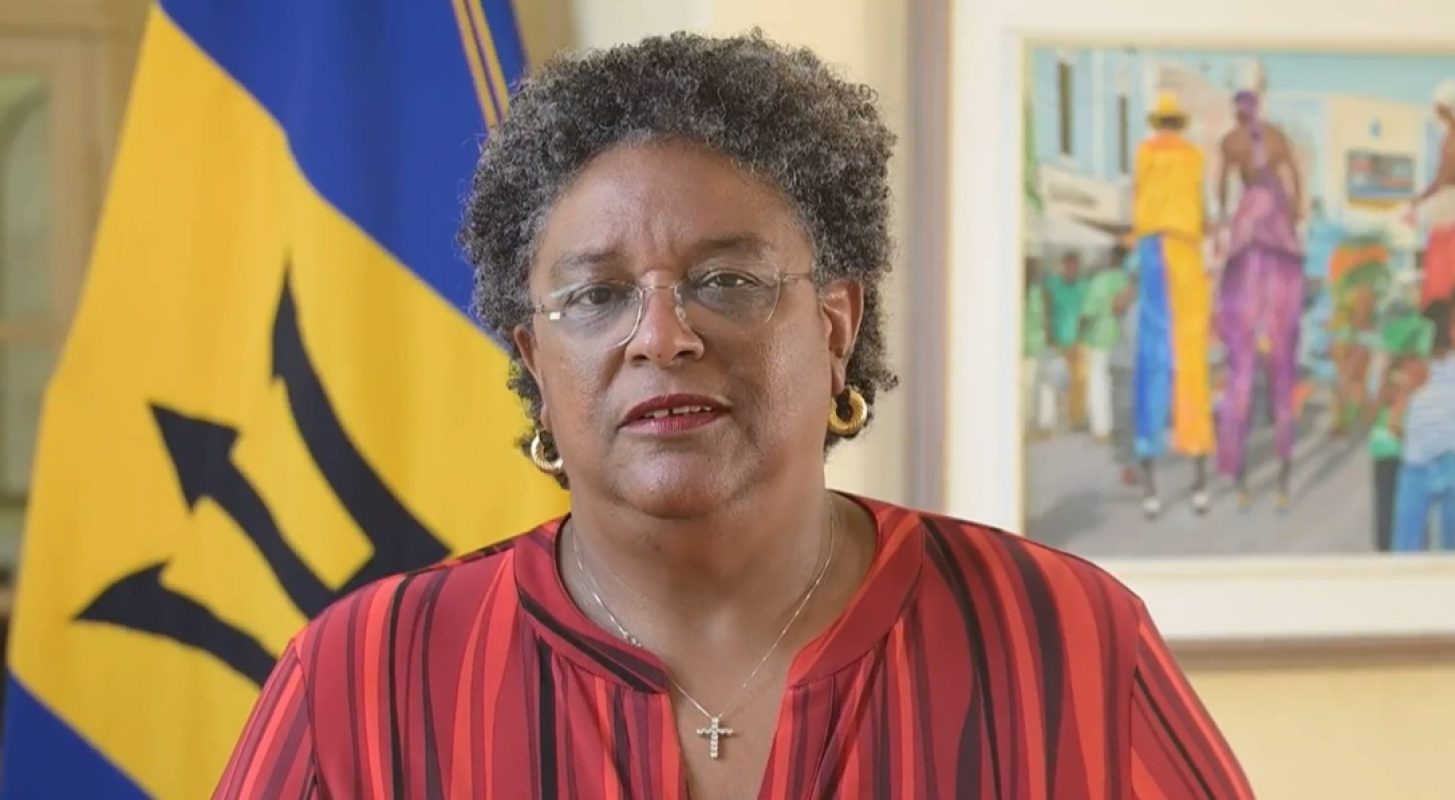 Prime Minister Mia Mottley speaking via video at the CARIFESTA XV Launch.