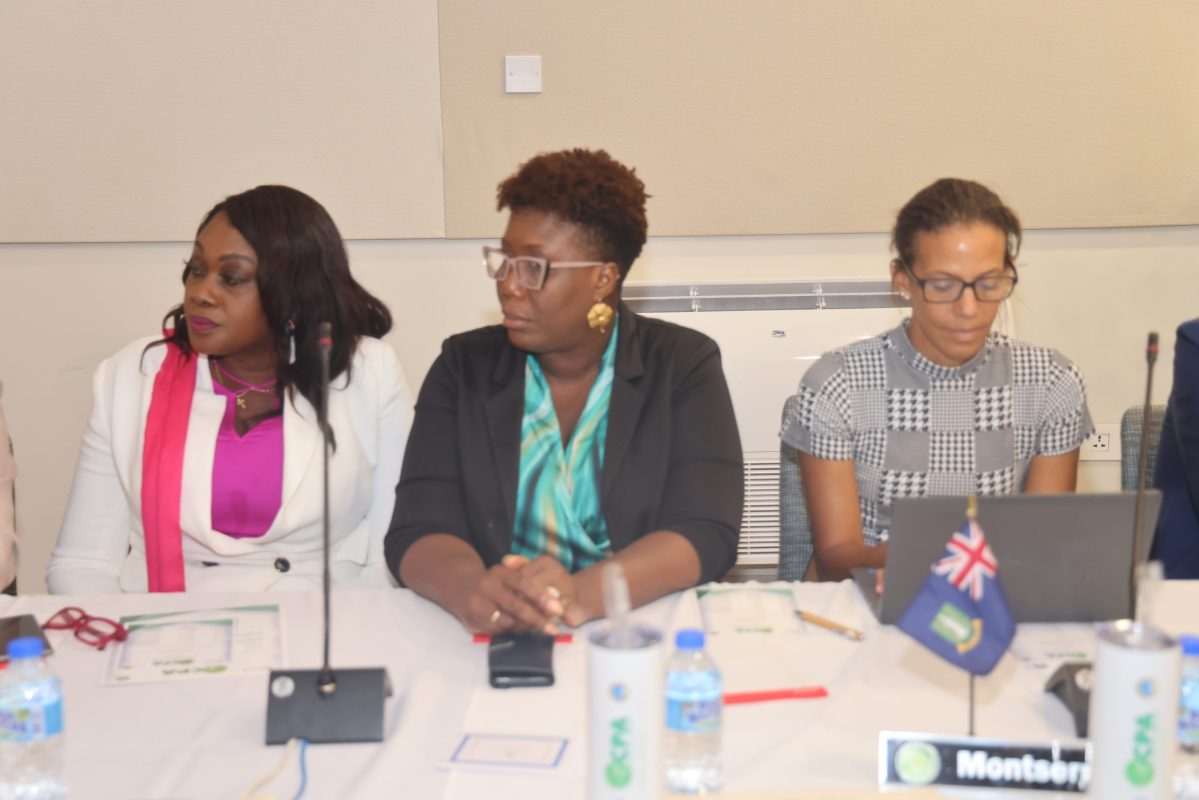 Minister of Health & Social Services Dr Ingrid Buffonge (right) attends the OECS CDB Regional Conference.