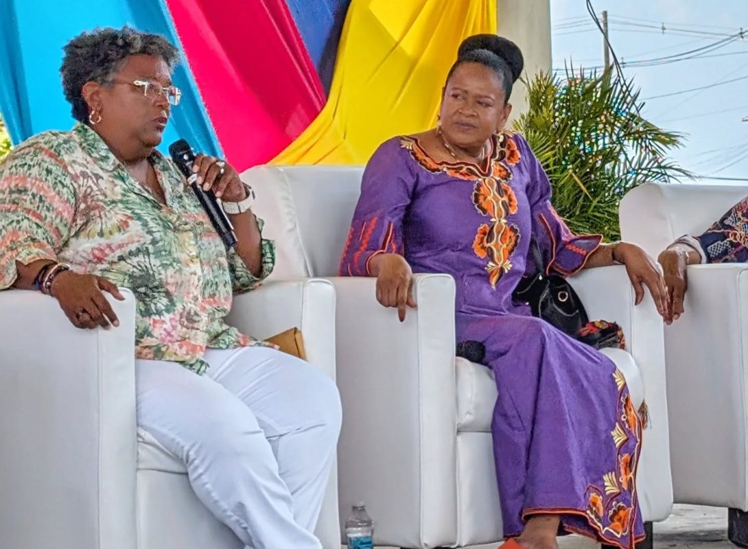 Prime Minister of Barbados Mia Mottley and Diplomat and Historian Dr June Soomer at Big Conversations at Carifesta XV (Carifesta XV Photo)