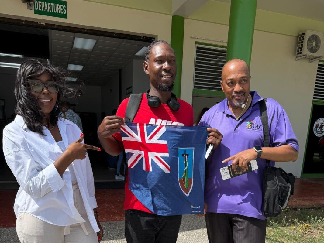 MAC Photo of calypso monarch Garnett Sylk Thompson, vocalist Adena Johnson and MAC Director Kenneth Rabo Silcott heading to Anguilla