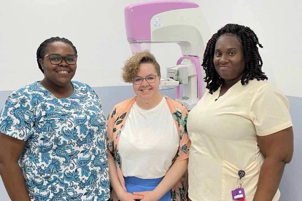 From left: Miss. Antoinette Silcott; Senior Radiographer, Ministry of Health and Social Services, GOM;
Ms. Inga-Maarit Takalo; Radiographer Application Specialist, Planmed TM and Miss Krystal
Buffonge; Radiographer, Ministry of Health and Social Services