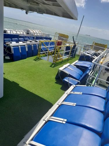 Upper deck of ferry which is expected to offer service between Antigua and Montserrat this month.