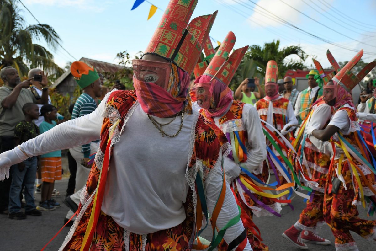 Emerald Shamiole Masqueraders at the 2024 Heritage Day Parade in Salem. (Dwight Sampson photo - Discover Montserrat)