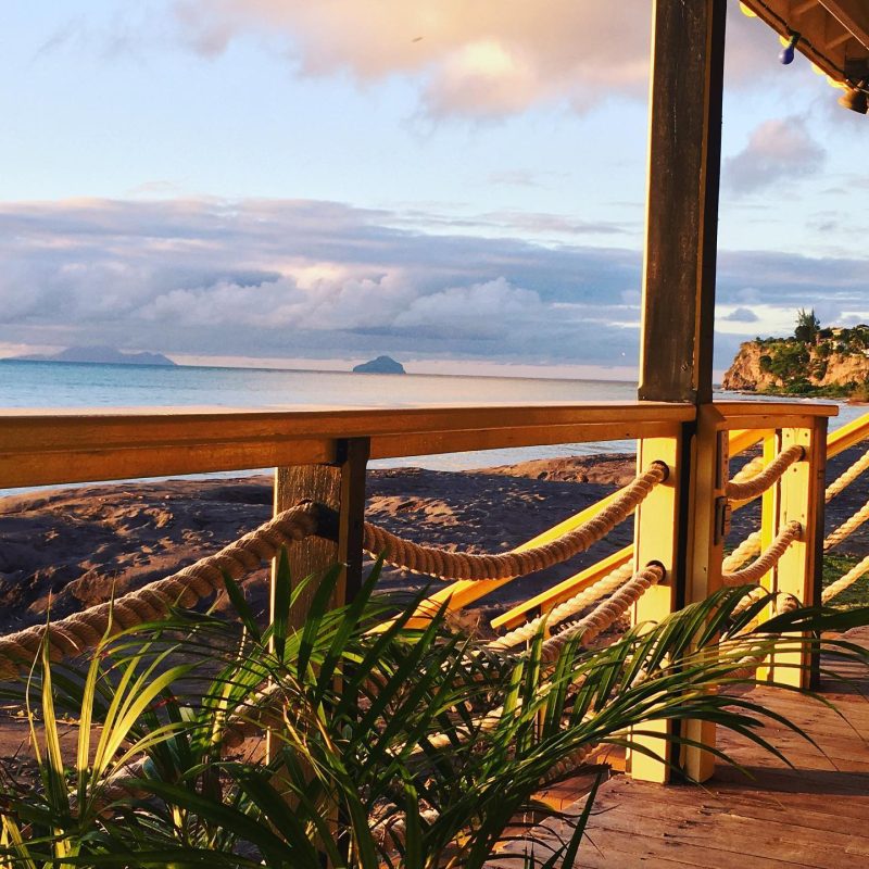 Isles Bay Beach Bar at sunset
