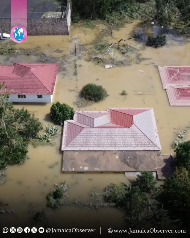 Jamaica Observer photo of damage from Hurricane Melissa in Black River, St. Elizabeth.