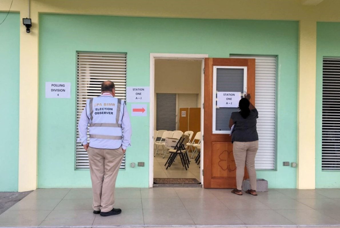 CPA UK. Image of CPA BIMR Observers on election day during the 2019 Montserrat Election Observation Mission.