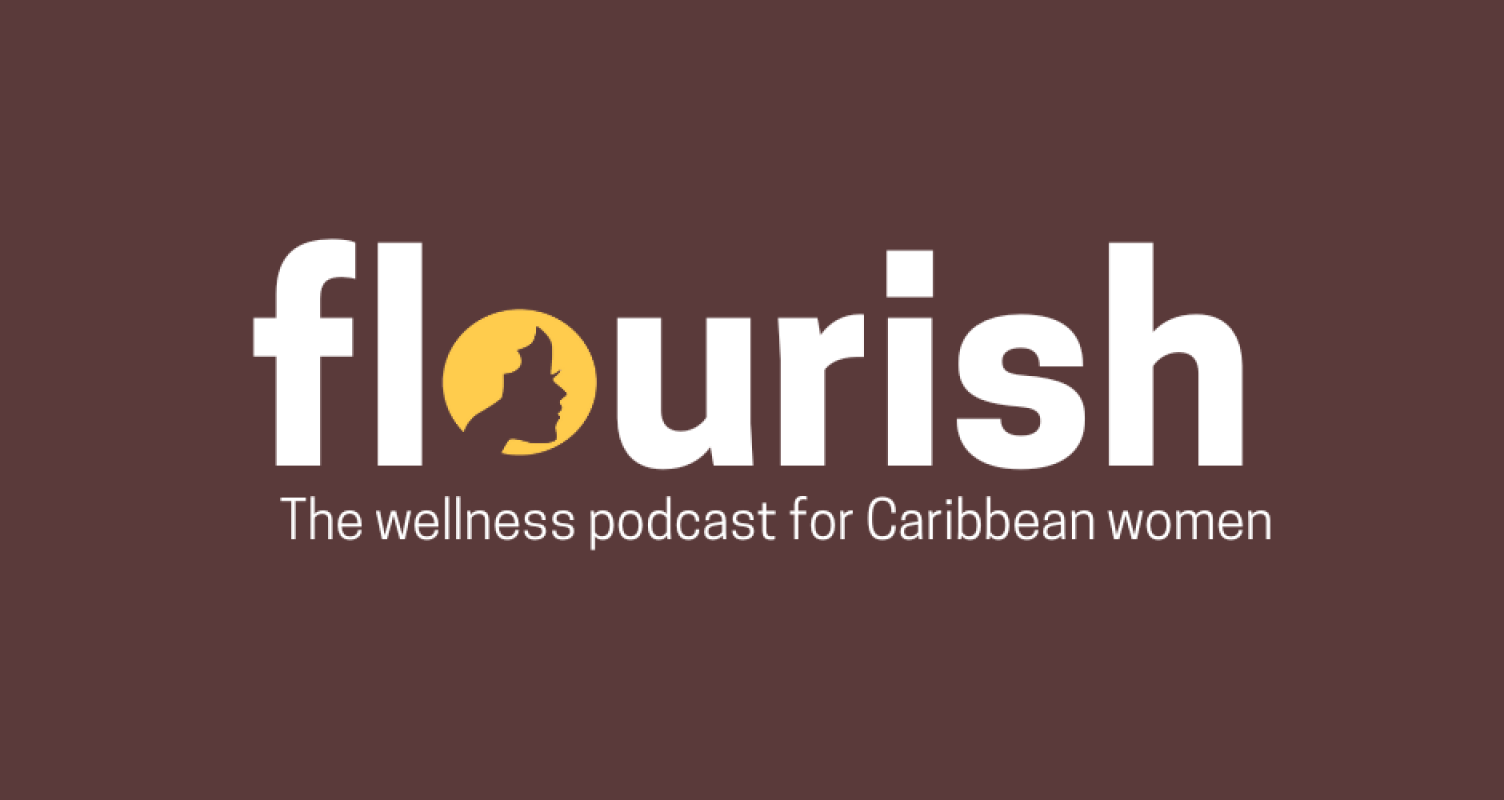 flourish - podcast logo - white text